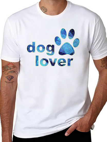 Dog Lover Paw Print Graphic T-Shirt