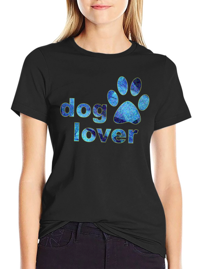Dog Lover Paw Print Graphic T-Shirt