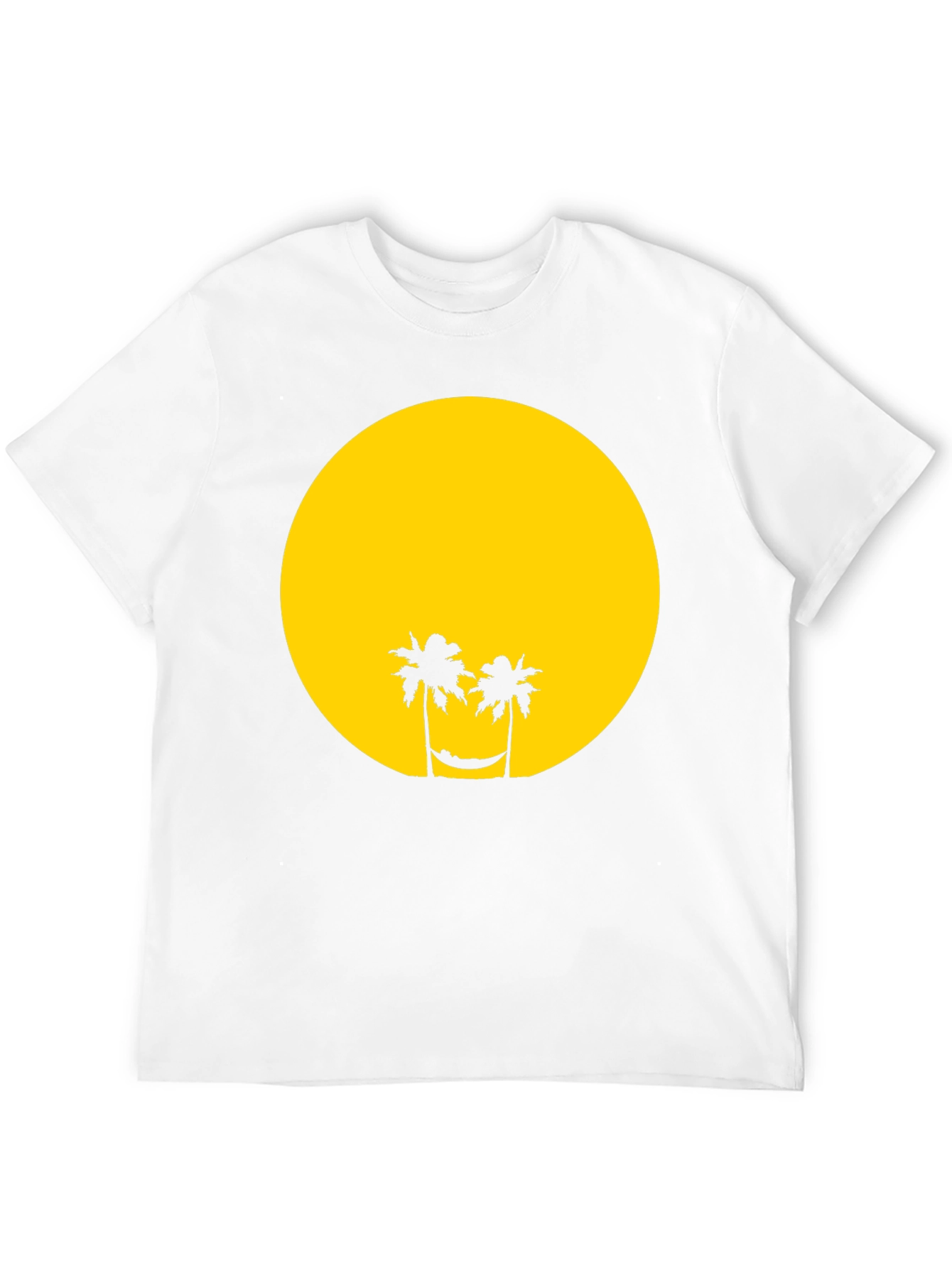 Tropical Sunset Graphic Tee - Black Cotton T-Shirt