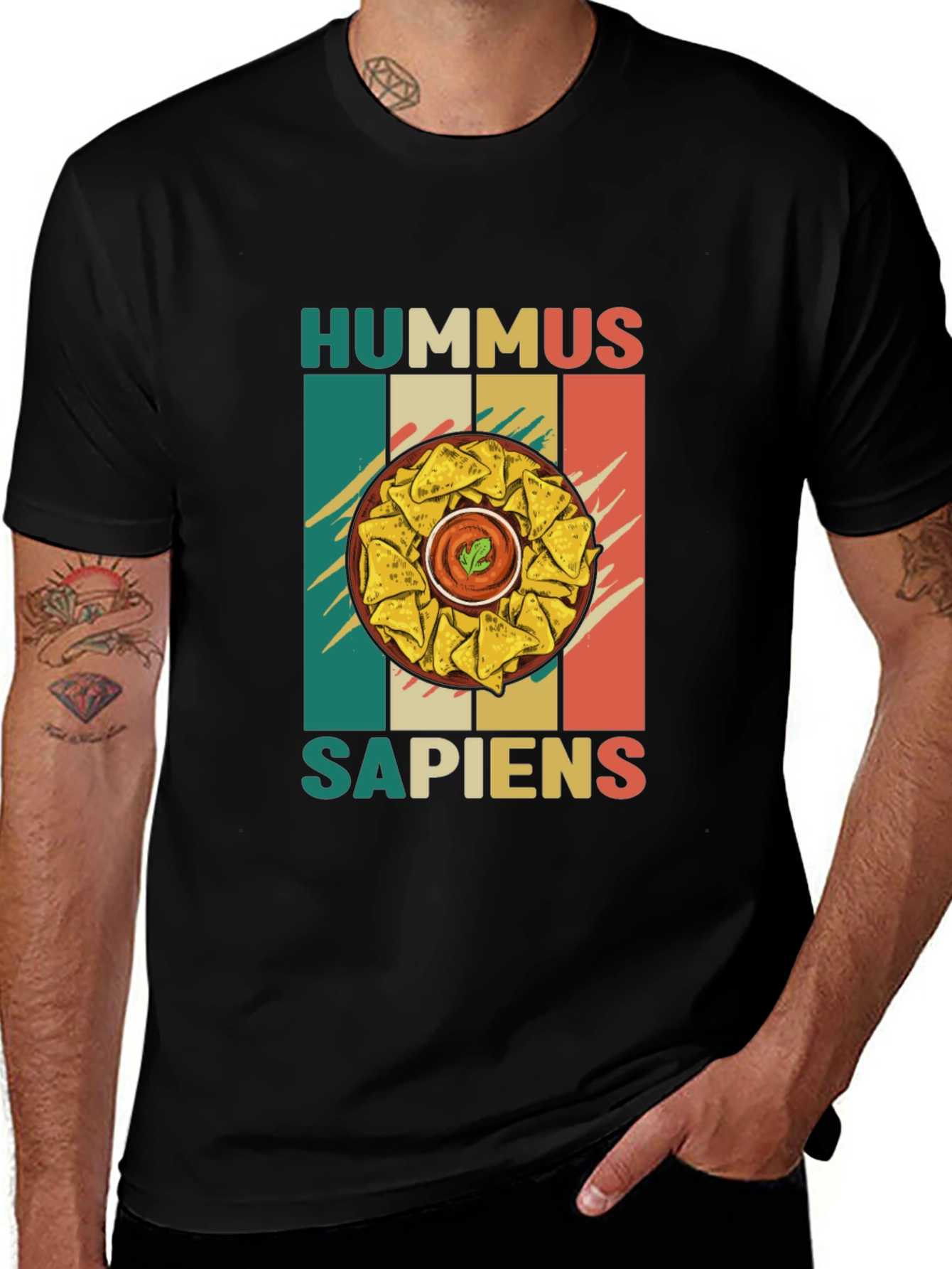 Hummus Sapiens Graphic Tee - Foodie Humor T-Shirt