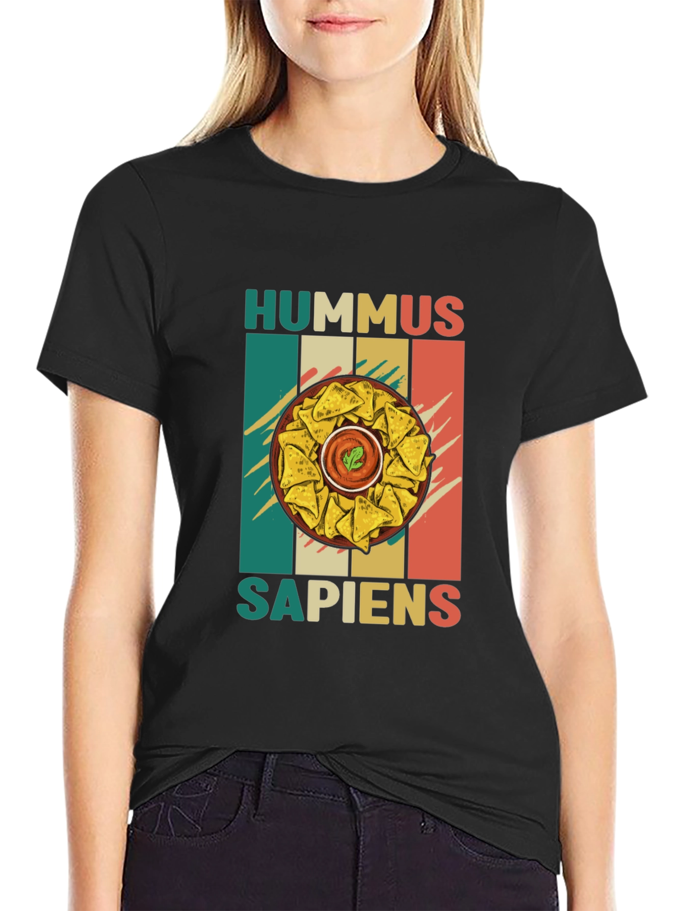 Hummus Sapiens Graphic Tee - Foodie Humor T-Shirt