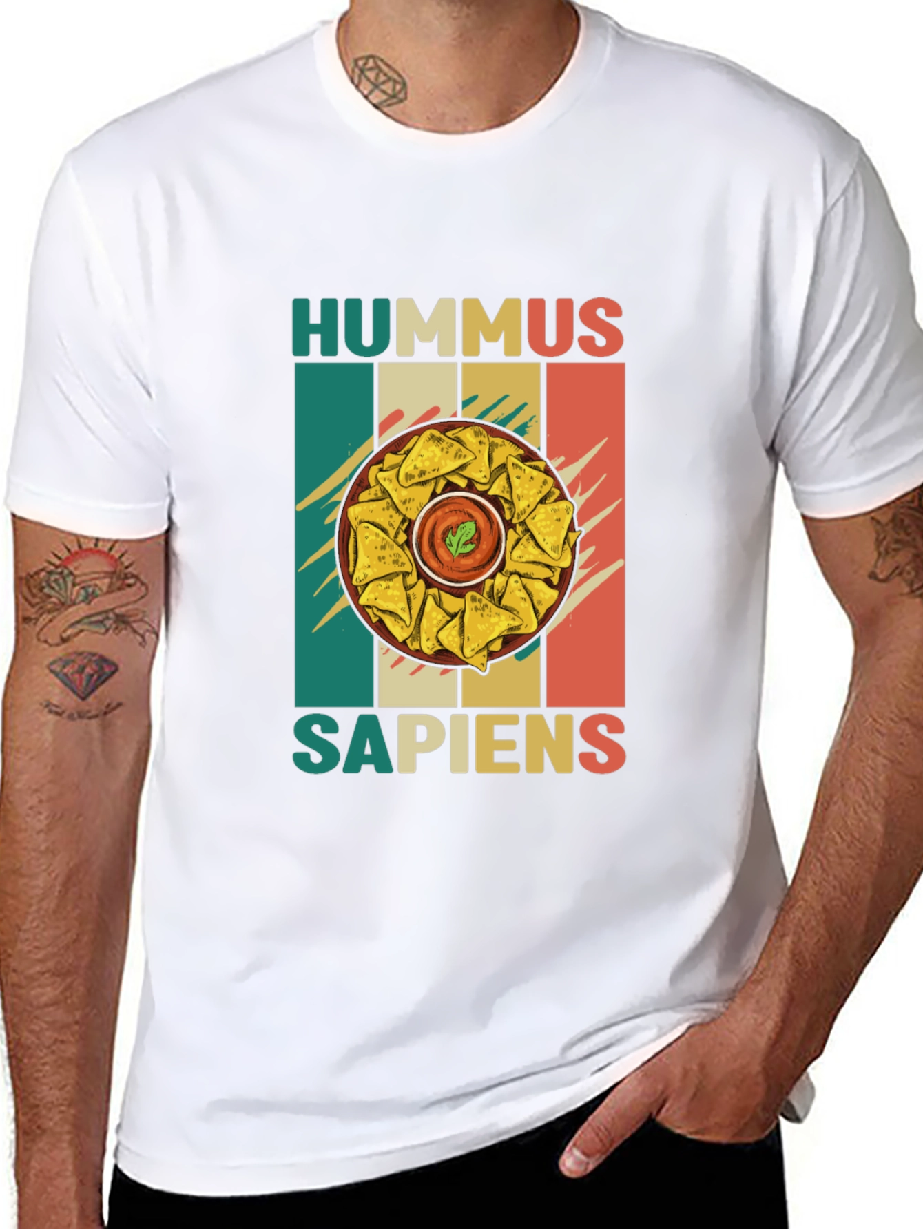 Hummus Sapiens Graphic Tee - Foodie Humor T-Shirt