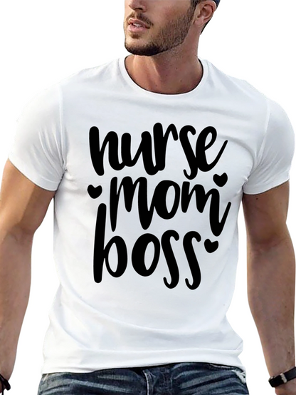 Nurse Mom Boss Graphic Tee - Black