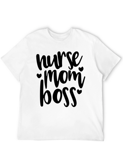 Nurse Mom Boss Graphic Tee - Black