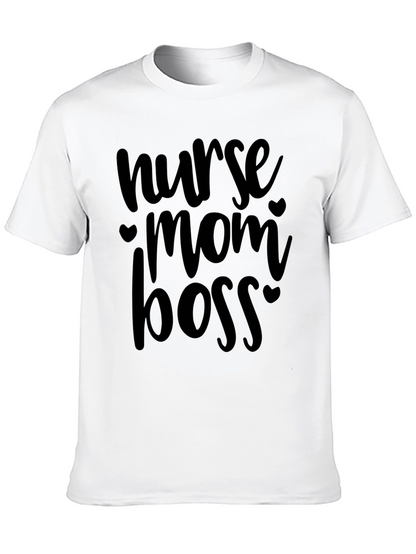 Nurse Mom Boss Graphic Tee - Black