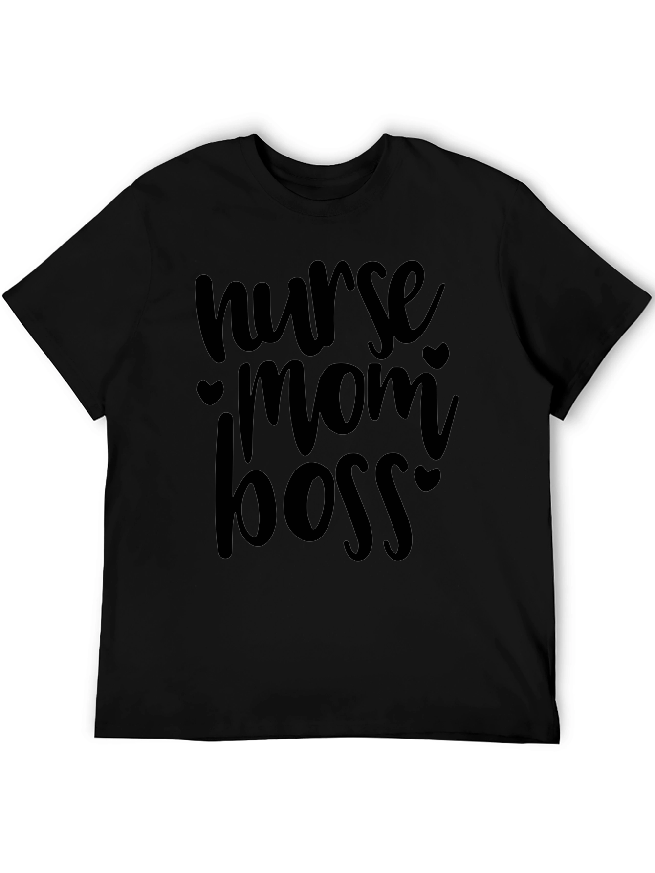 Nurse Mom Boss Graphic Tee - Black