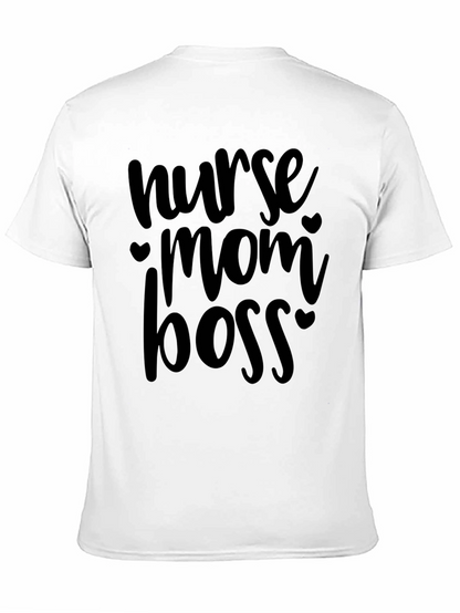 Nurse Mom Boss Graphic Tee - Black