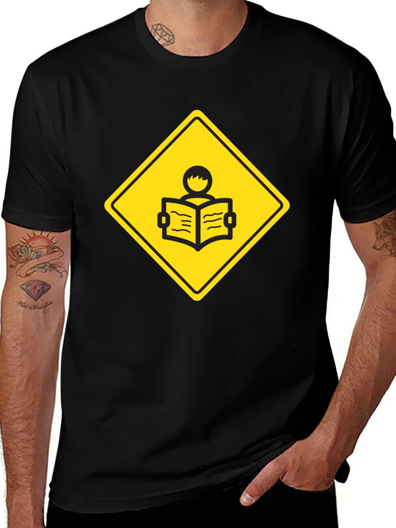 Caution: Reader Ahead - Novelty Graphic T-Shirt