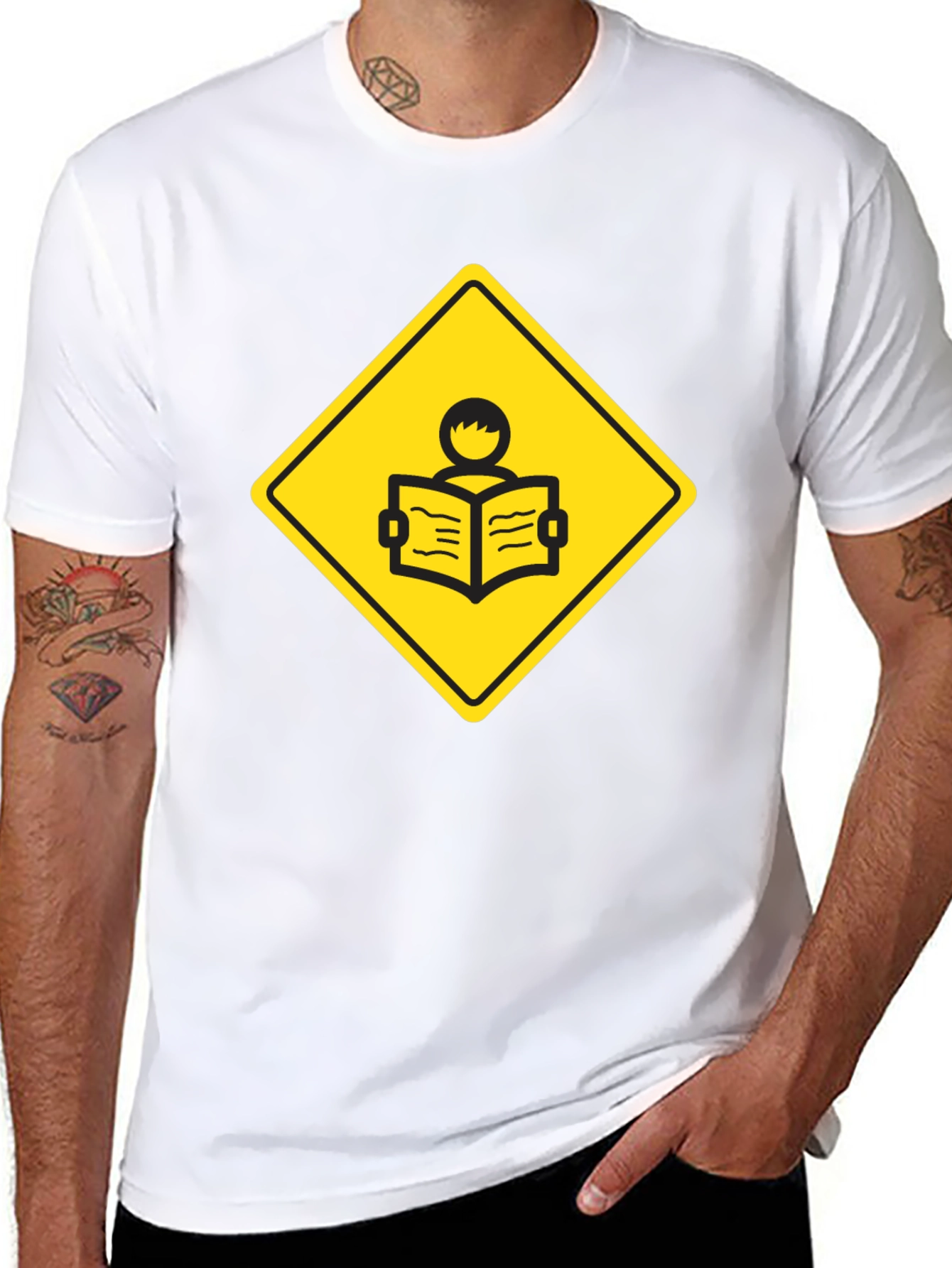 Caution: Reader Ahead - Novelty Graphic T-Shirt
