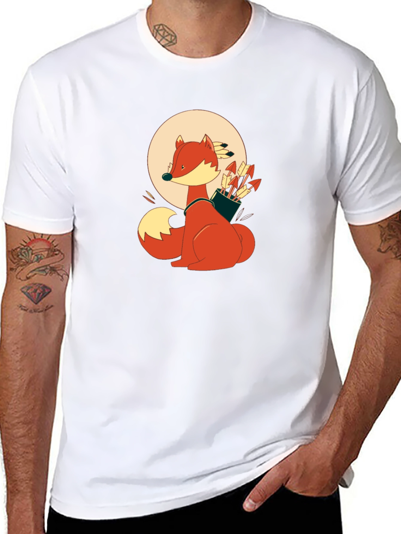 Fox Archer Black T-Shirt - Unique Graphic Tee