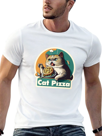 Cat Pizza Graphic T-Shirt