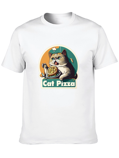Cat Pizza Graphic T-Shirt