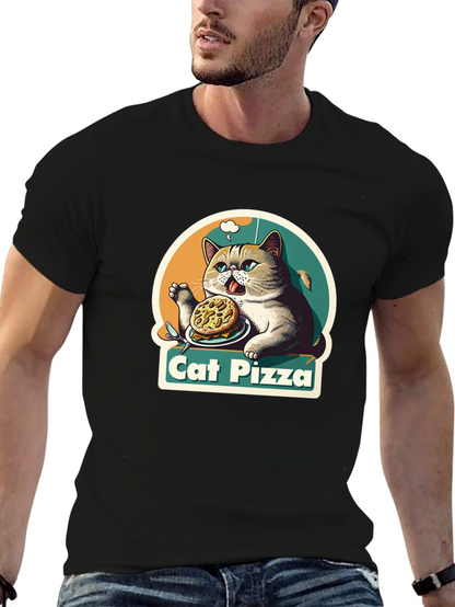 Cat Pizza Graphic T-Shirt