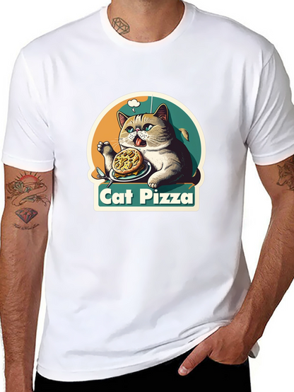 Cat Pizza Graphic T-Shirt