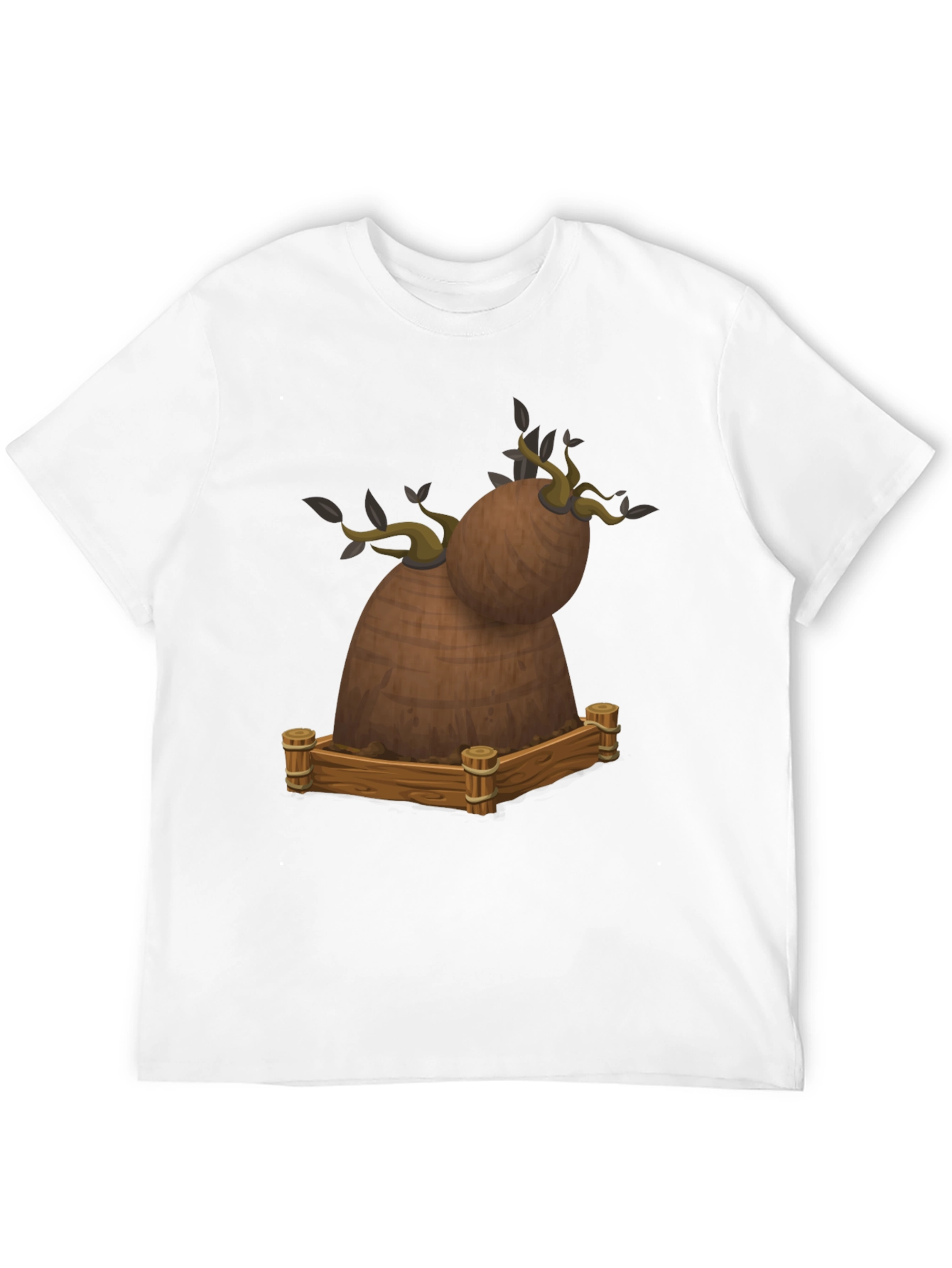 Novelty Cartoon Tree Stump Graphic Tee