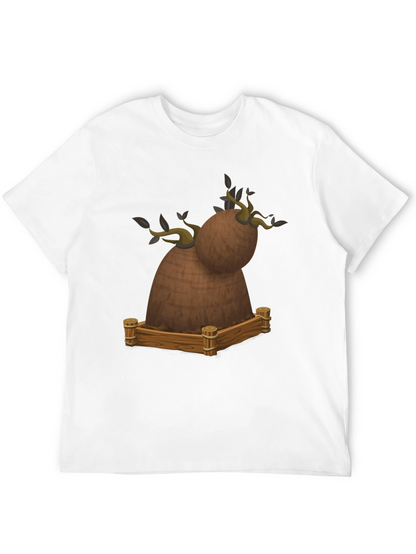 Novelty Cartoon Tree Stump Graphic Tee