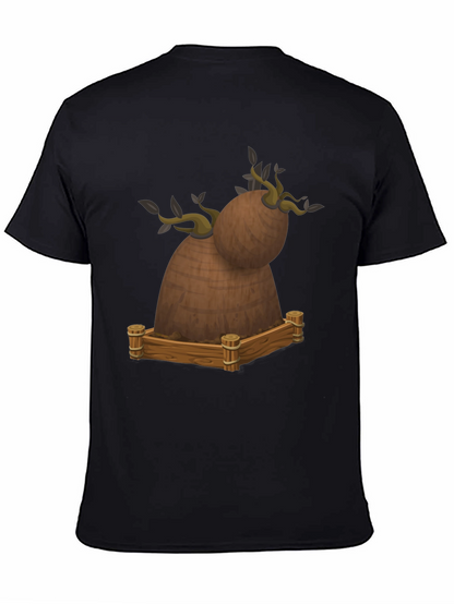 Novelty Cartoon Tree Stump Graphic Tee