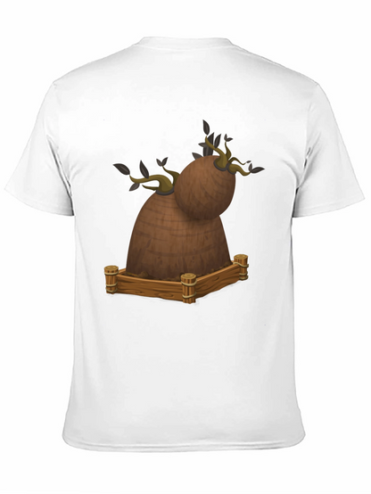 Novelty Cartoon Tree Stump Graphic Tee