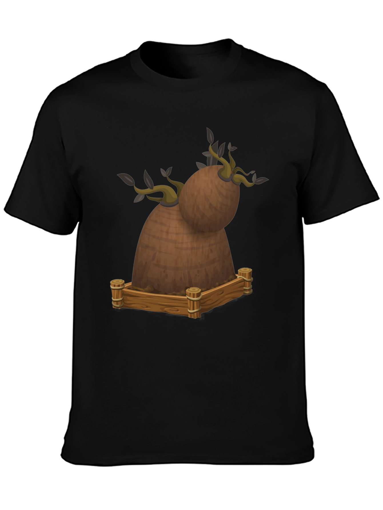 Novelty Cartoon Tree Stump Graphic Tee