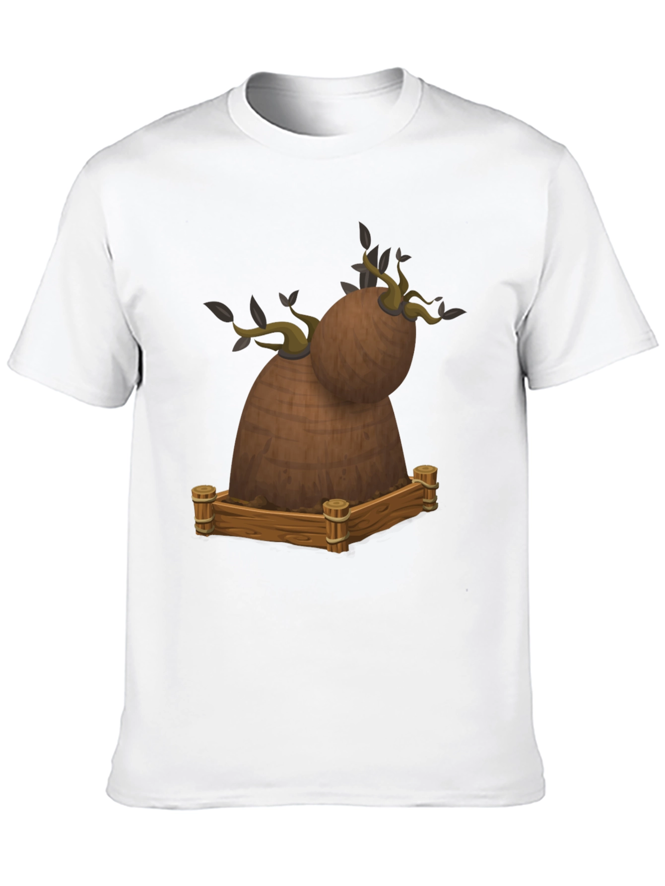Novelty Cartoon Tree Stump Graphic Tee