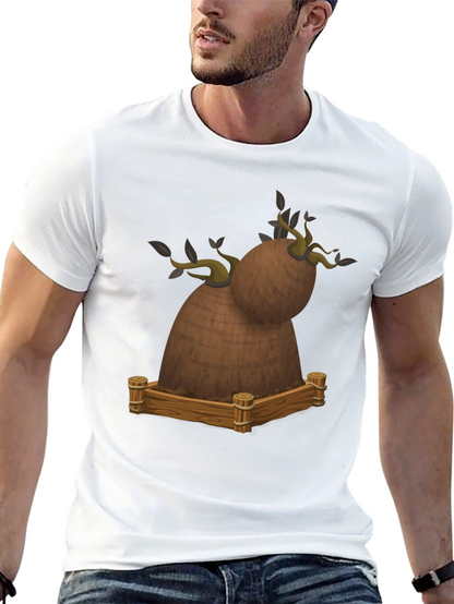 Novelty Cartoon Tree Stump Graphic Tee