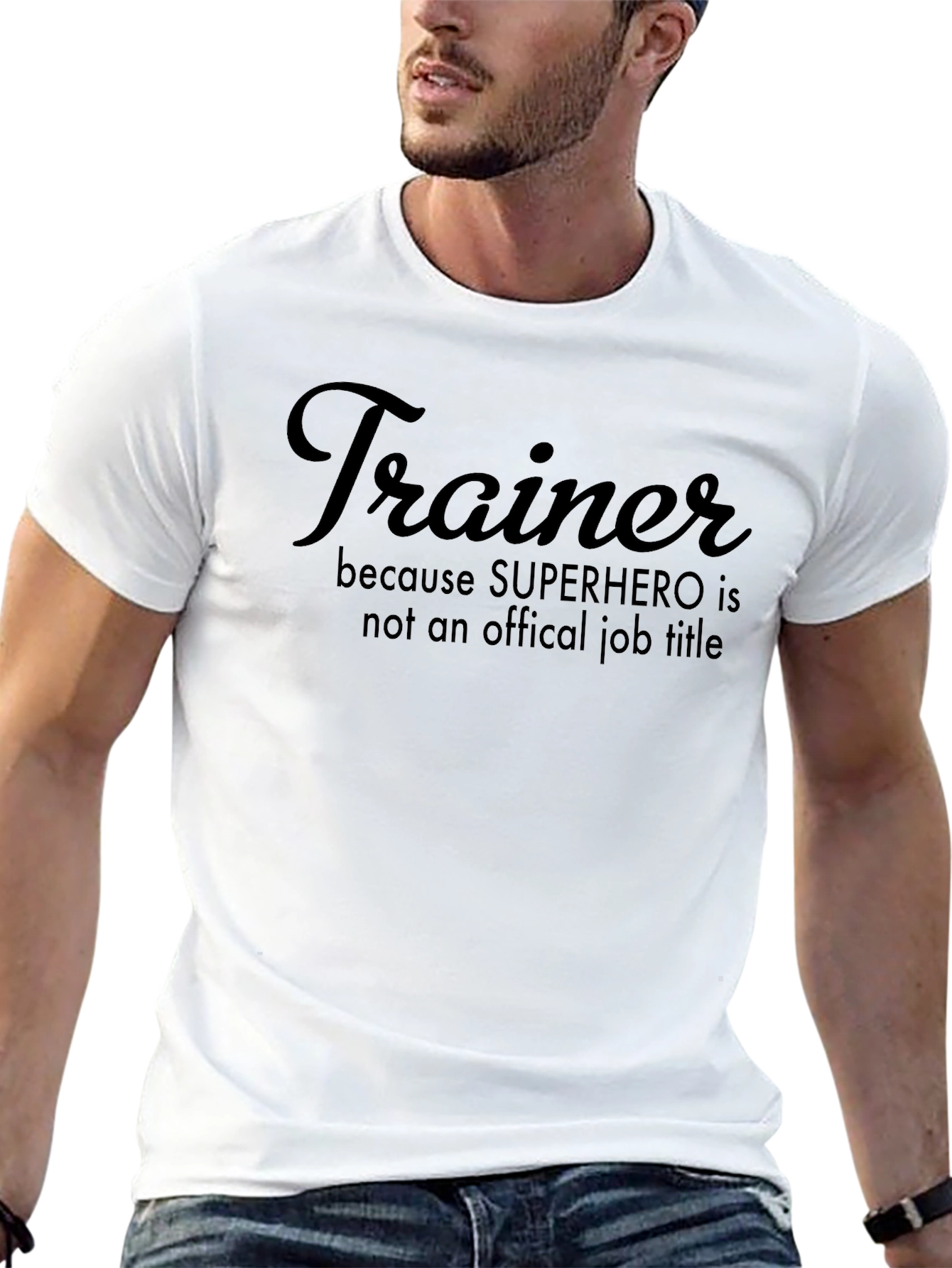 Trainer Superhero Job Title T-Shirt
