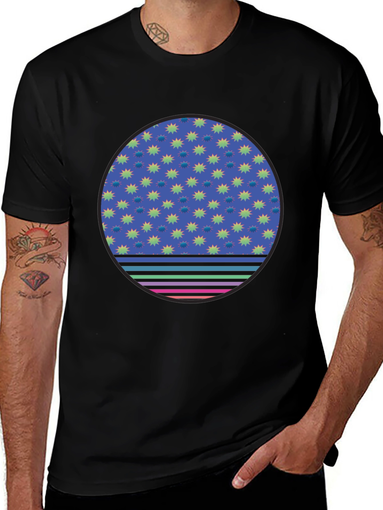 Retro Starburst Circle Graphic Tee
