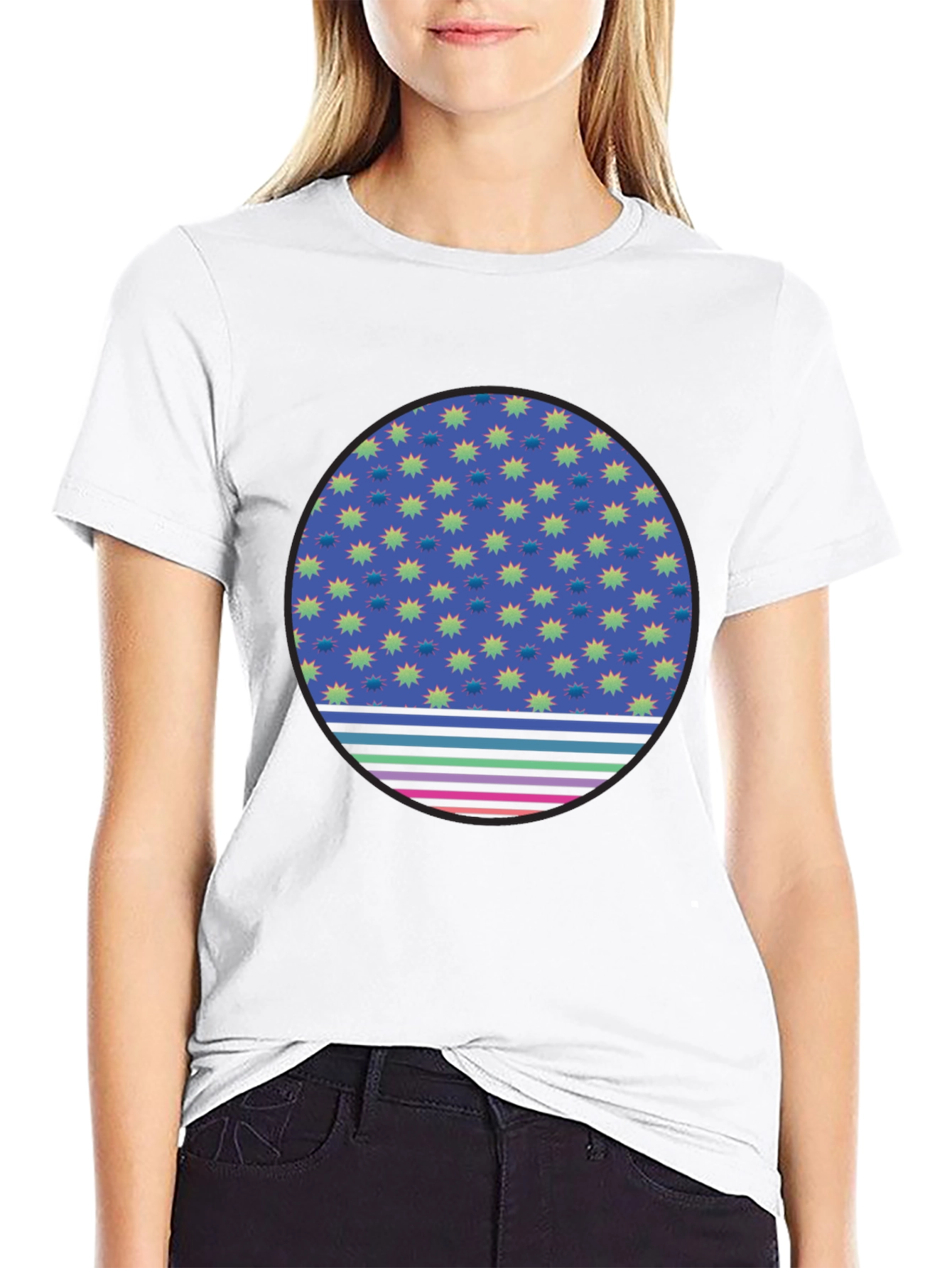 Retro Starburst Circle Graphic Tee