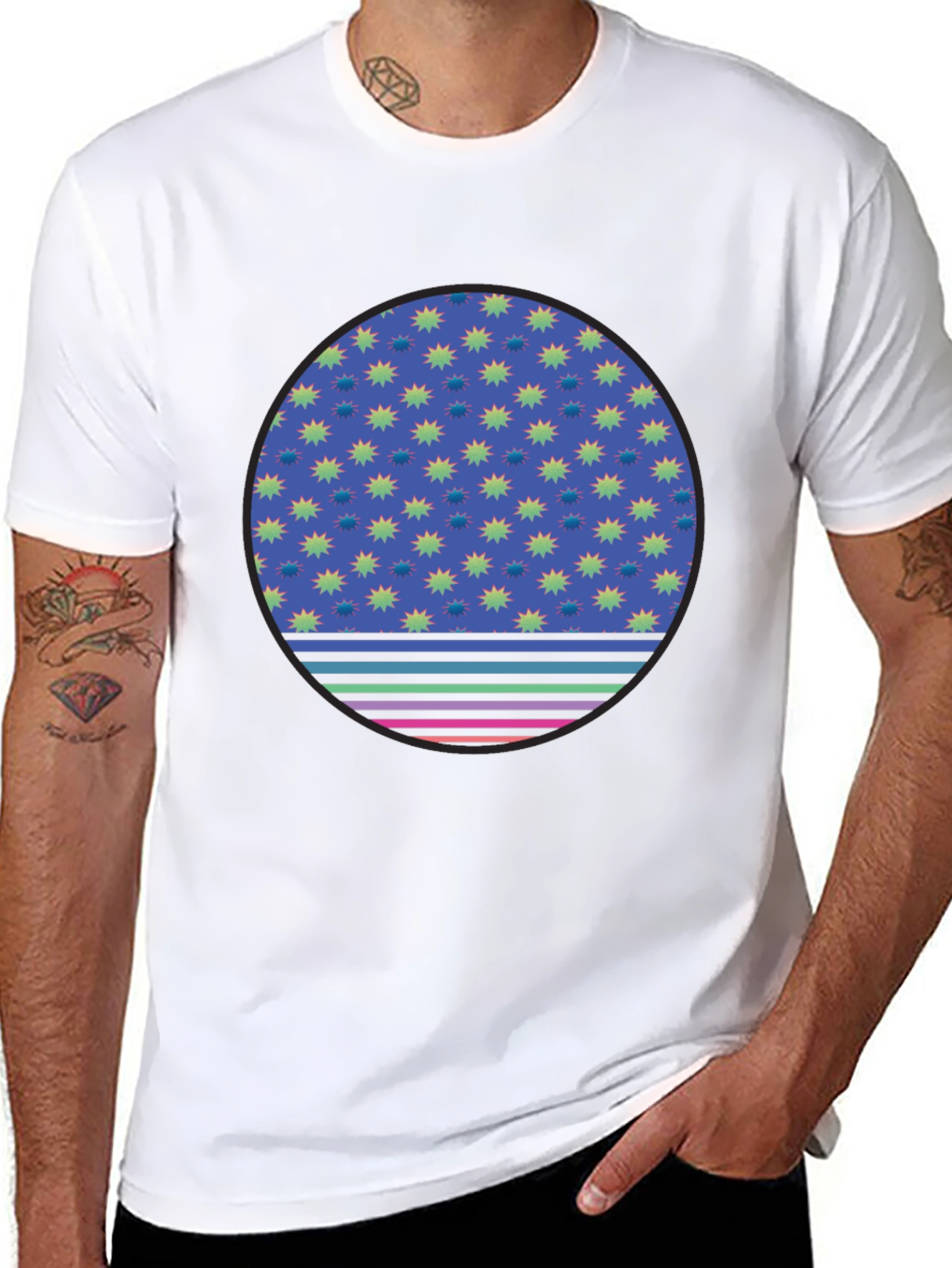 Retro Starburst Circle Graphic Tee