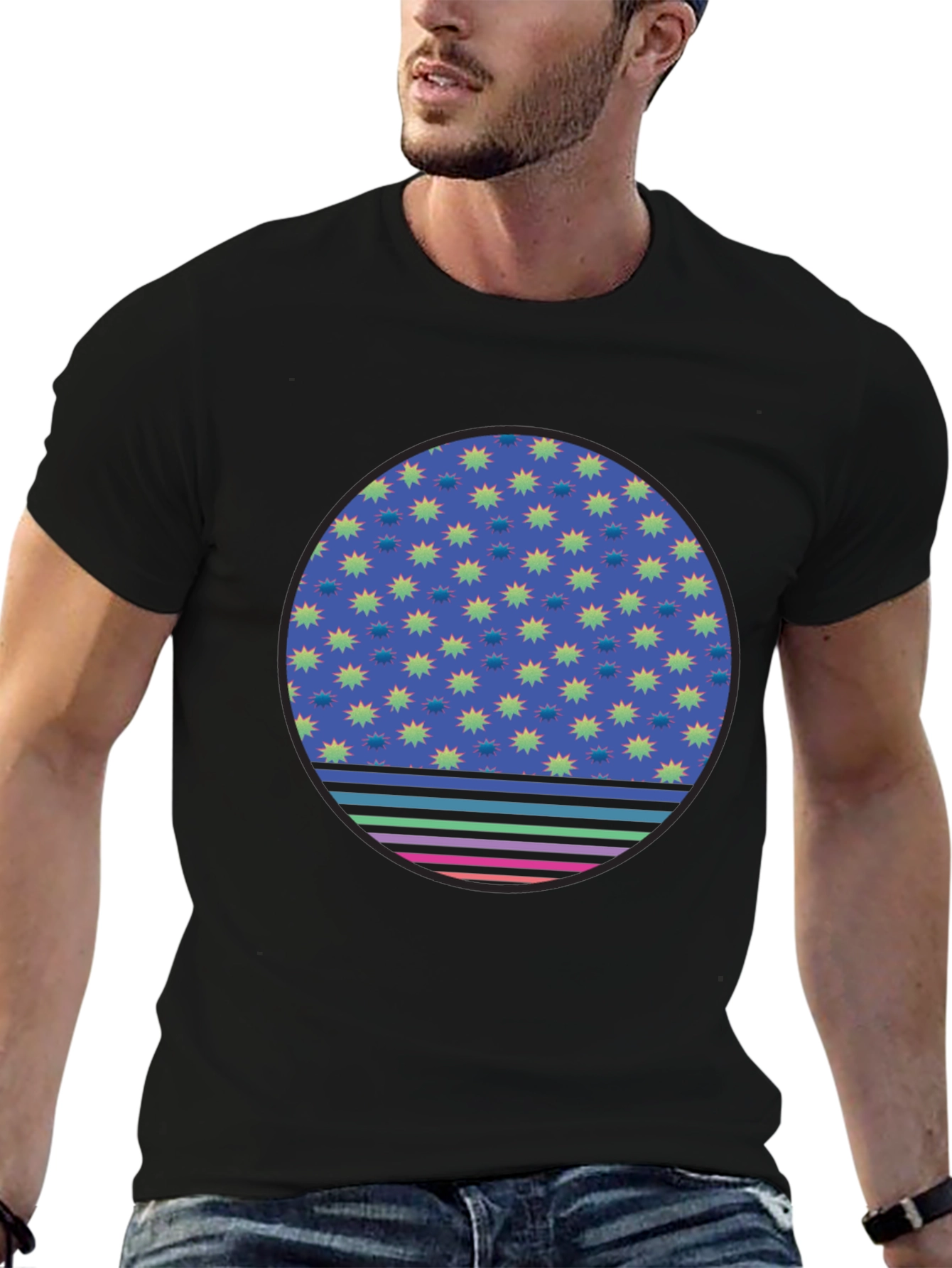 Retro Starburst Circle Graphic Tee