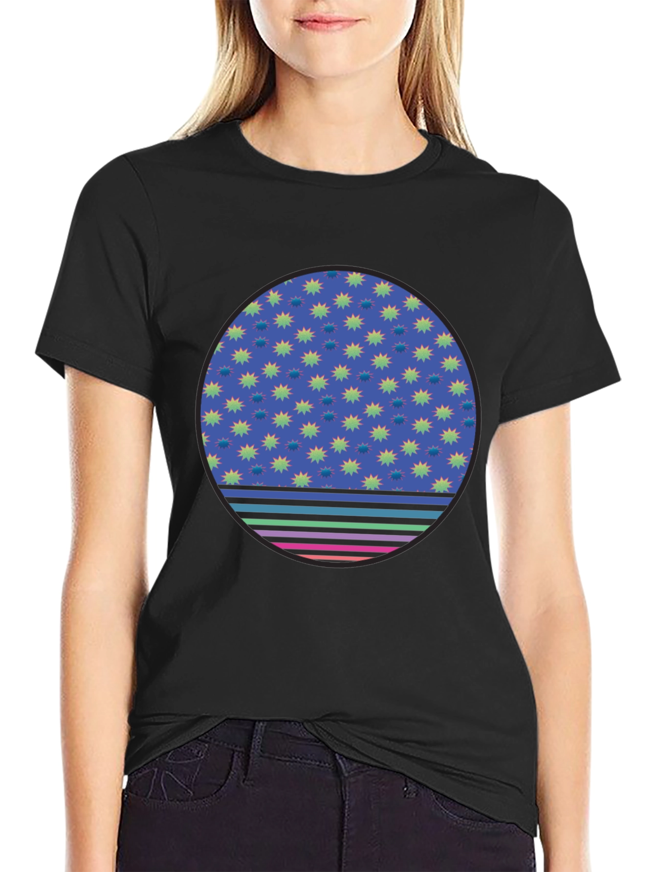 Retro Starburst Circle Graphic Tee