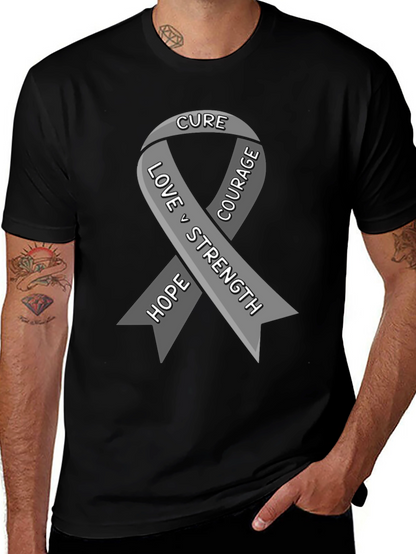 Ribbon Awareness Graphic Tee - Hope Love Strength