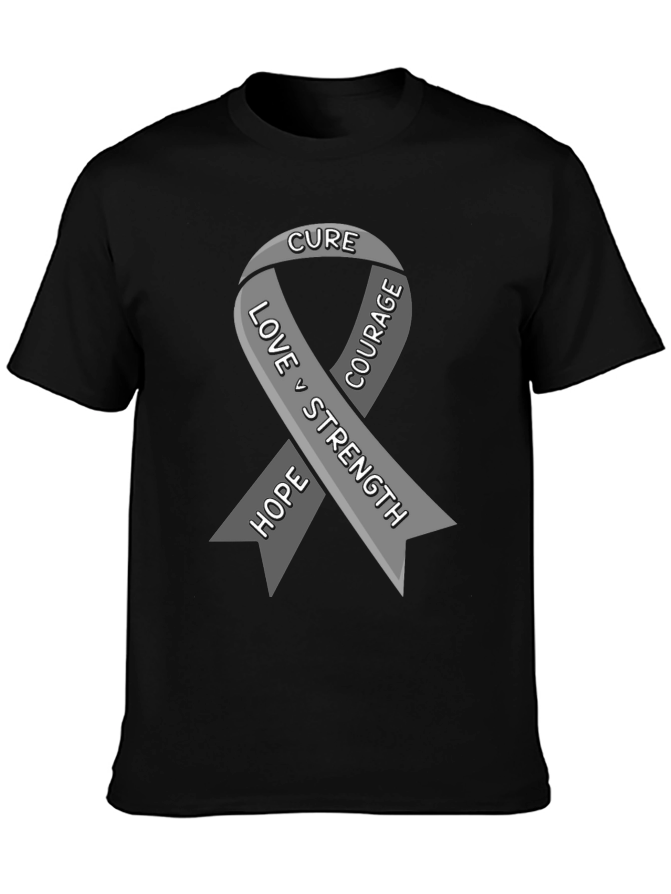 Ribbon Awareness Graphic Tee - Hope Love Strength