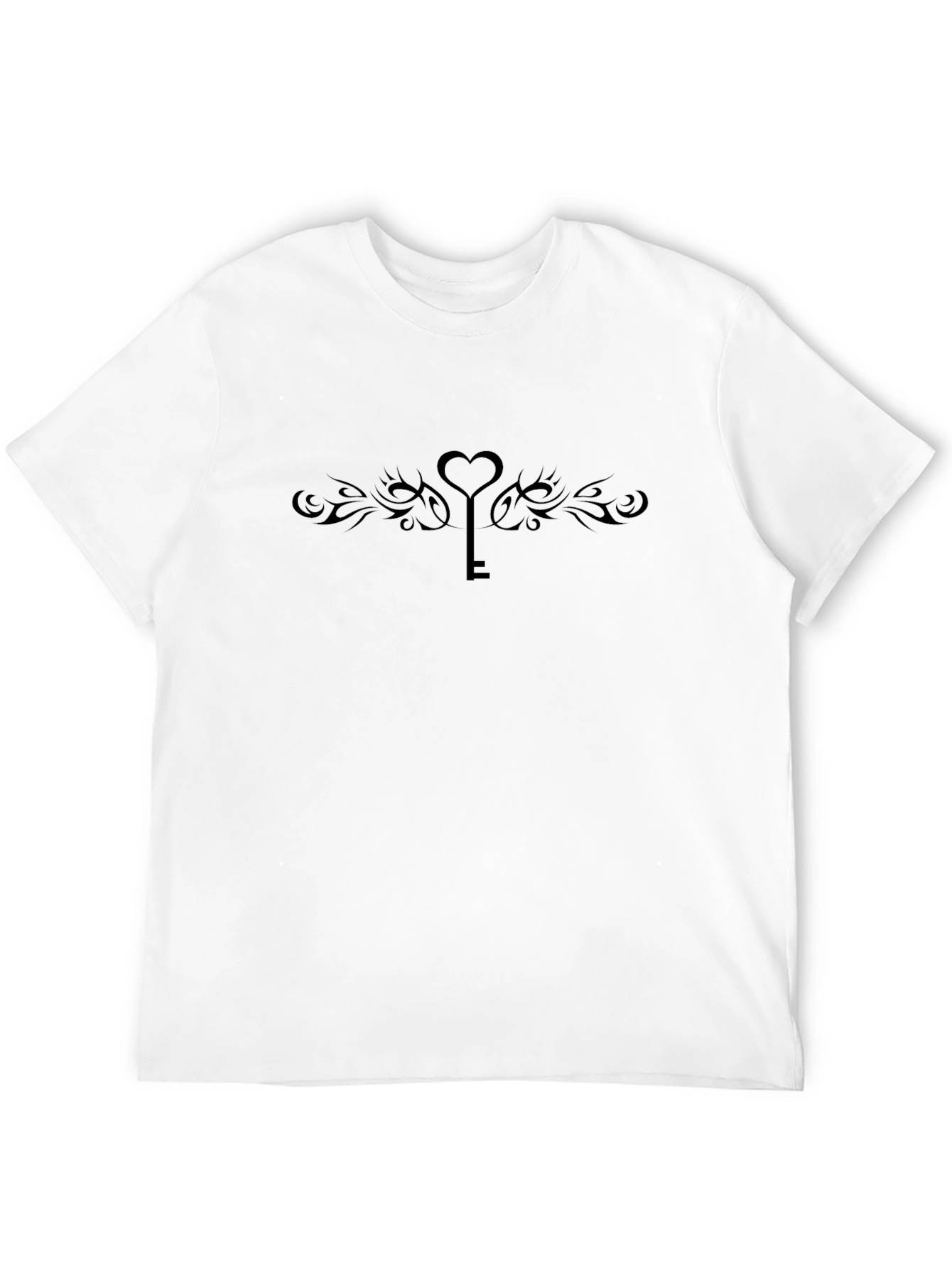 Heart Key Graphic Black T-Shirt