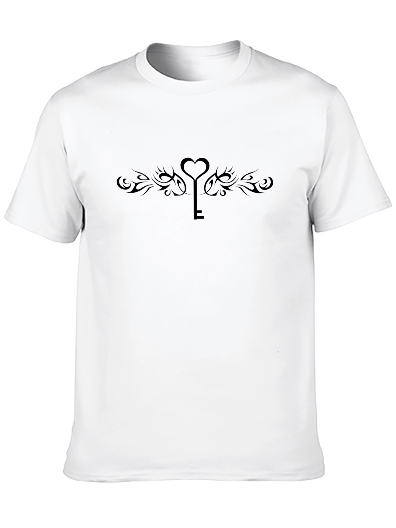Heart Key Graphic Black T-Shirt