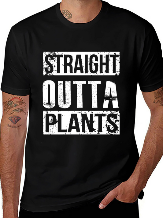 Straight Outta Plants Graphic T-Shirt - Black