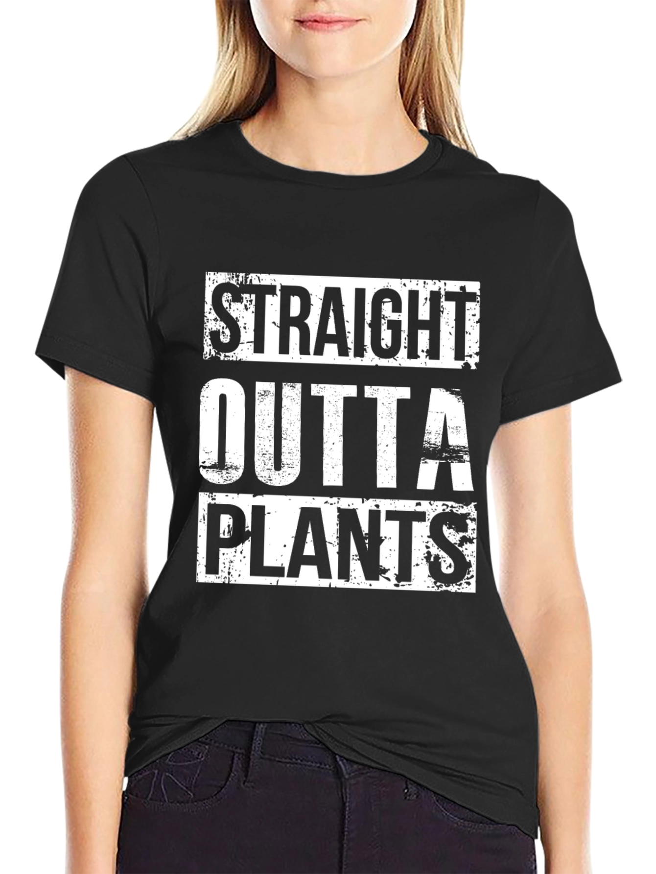 Straight Outta Plants Graphic T-Shirt - Black