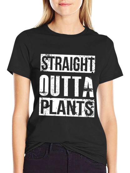 Straight Outta Plants Graphic T-Shirt - Black