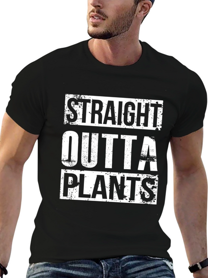 Straight Outta Plants Graphic T-Shirt - Black