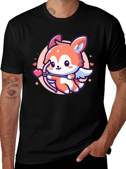 Cute Fox Cupid Valentines Day T-Shirt