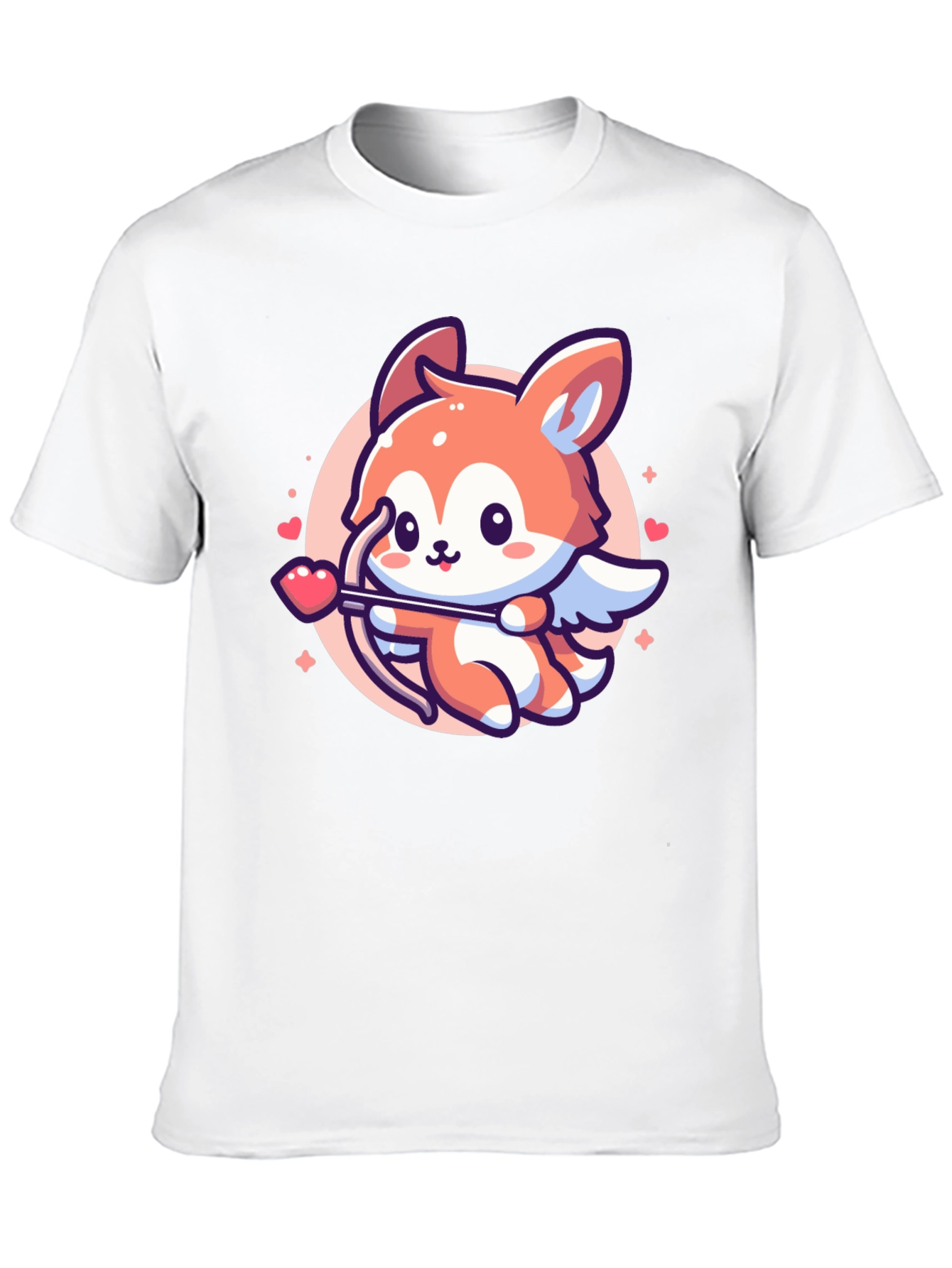Cute Fox Cupid Valentines Day T-Shirt