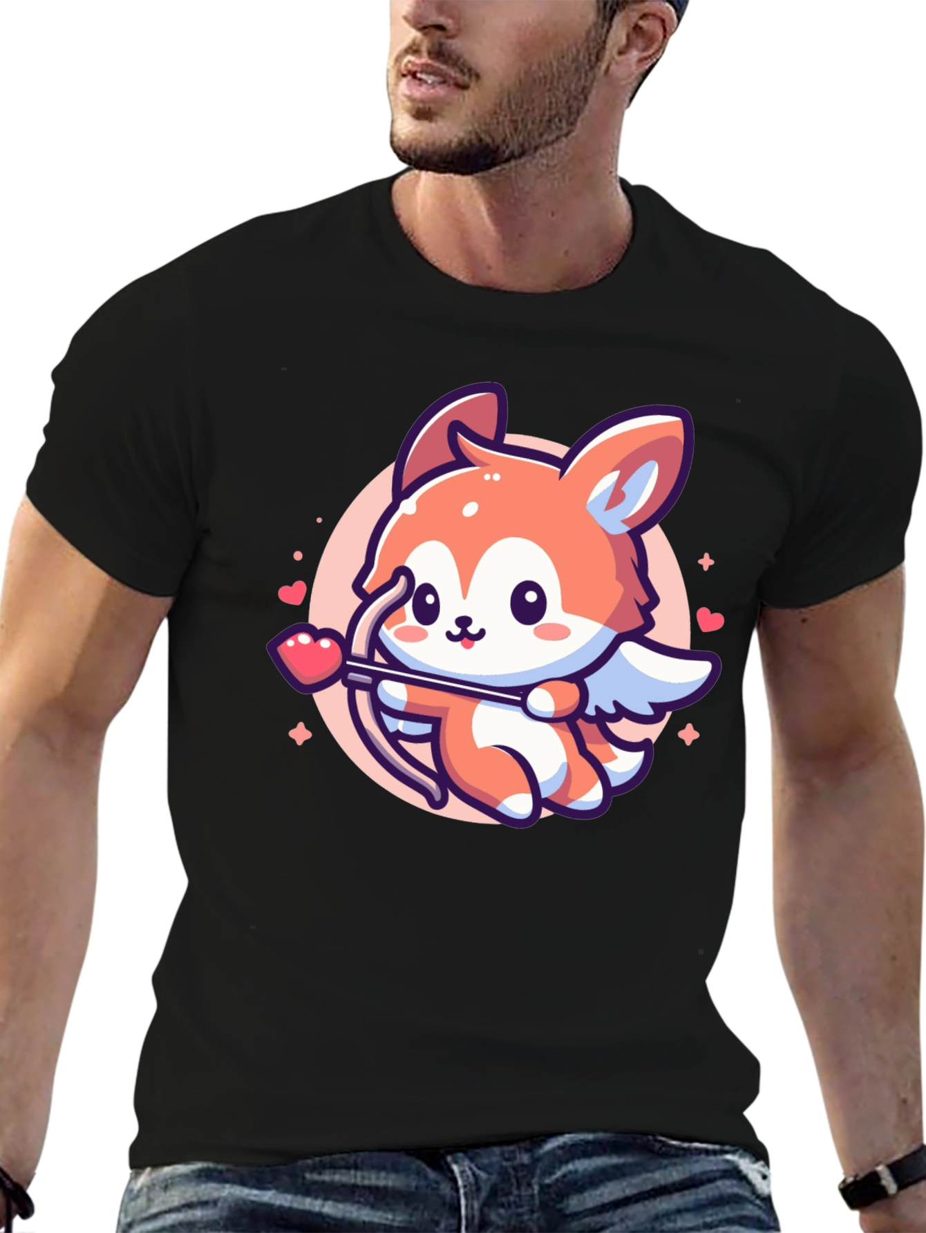 Cute Fox Cupid Valentines Day T-Shirt
