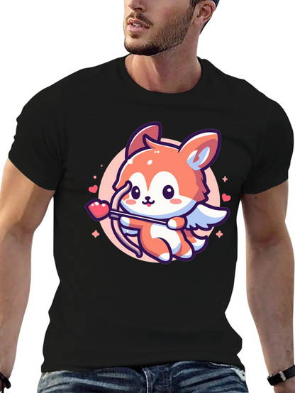 Cute Fox Cupid Valentines Day T-Shirt