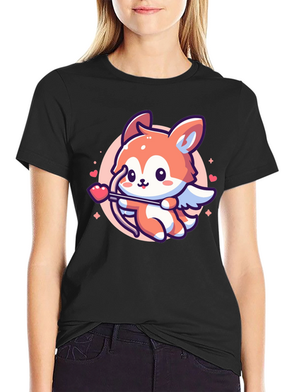 Cute Fox Cupid Valentines Day T-Shirt