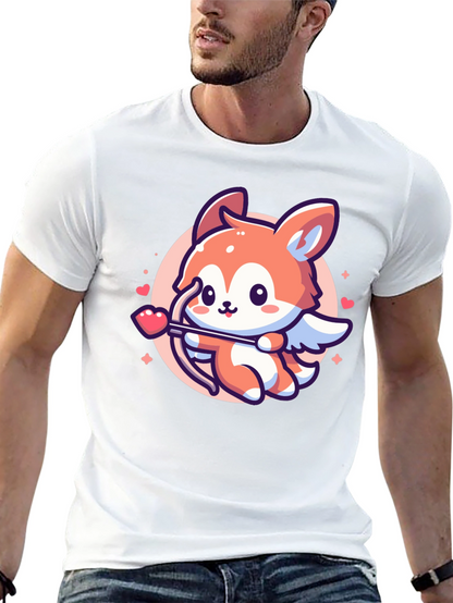 Cute Fox Cupid Valentines Day T-Shirt