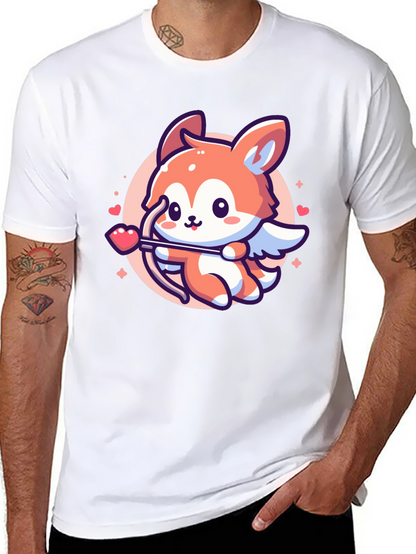 Cute Fox Cupid Valentines Day T-Shirt
