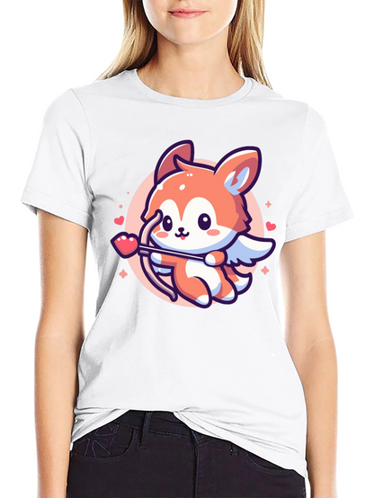 Cute Fox Cupid Valentines Day T-Shirt