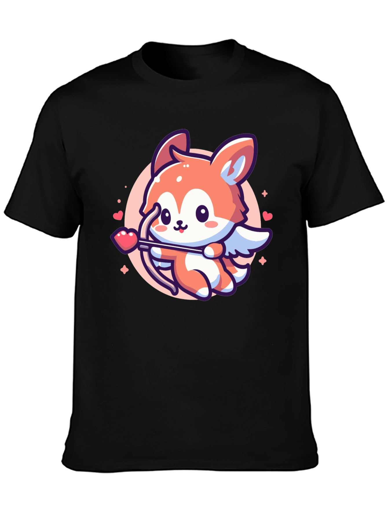 Cute Fox Cupid Valentines Day T-Shirt
