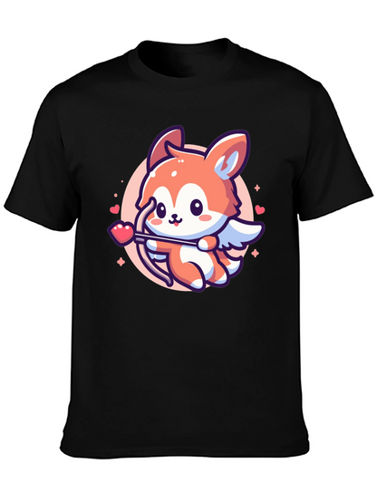 Cute Fox Cupid Valentines Day T-Shirt