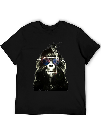 Cool Monkey Smoking Black T-Shirt